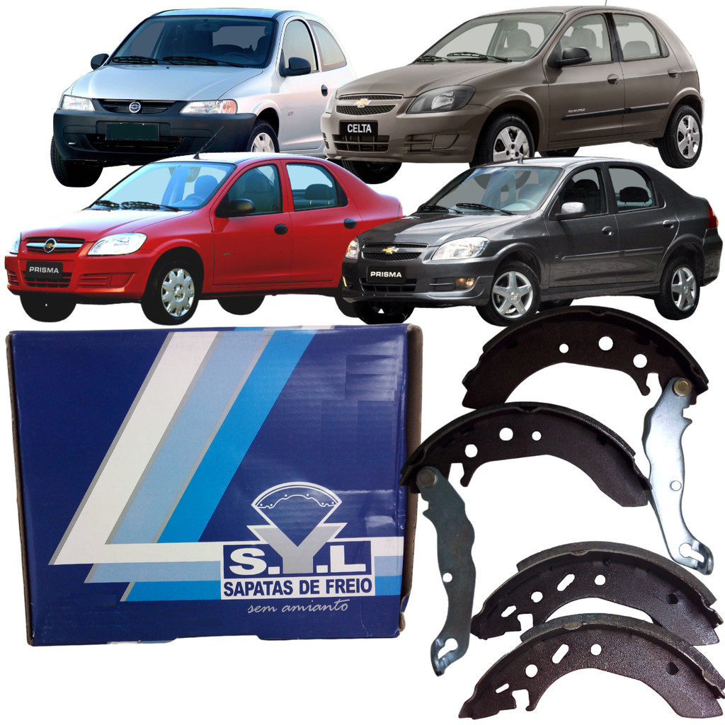 Jogo de Sapatas Lonas De Freio Traseiro Celta Prisma Syl em Oferta na Shopee