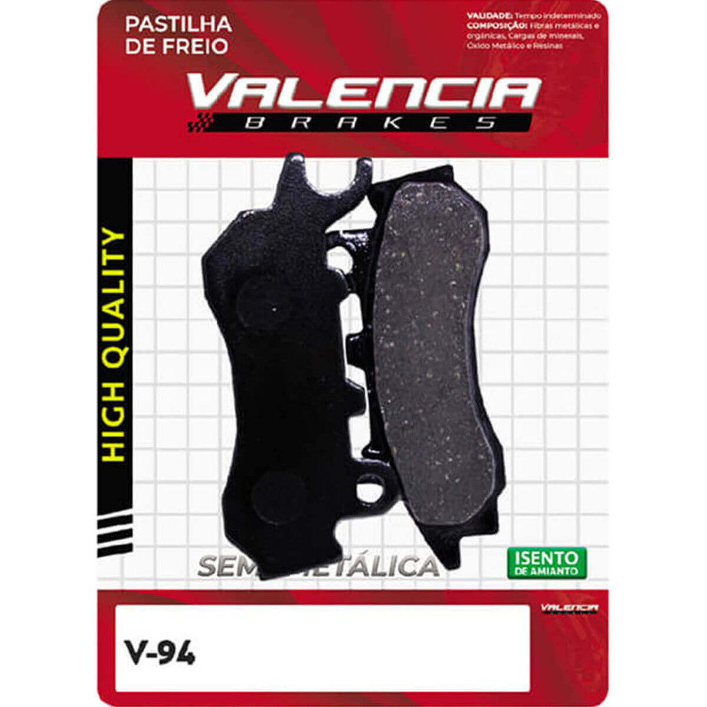 Pastilha Dianteira Titan160 18 V94 Semi Metalica Valencia Brakes
