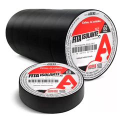 Kit Com 6 Fita Isolante 18mmx10m Preta Adere