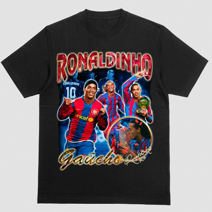Blusa De Time Ronaldinho Gaucho Brasil Seleção Tropa Do Bruxo Algodaoo 01
