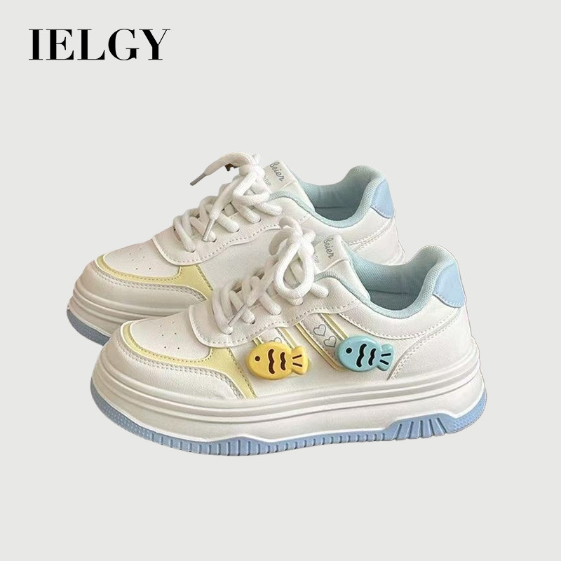 IELGY Nicho Breadshoes Feminino Plataforma Peixe Versátil Tênis Moderno em Oferta na Shopee