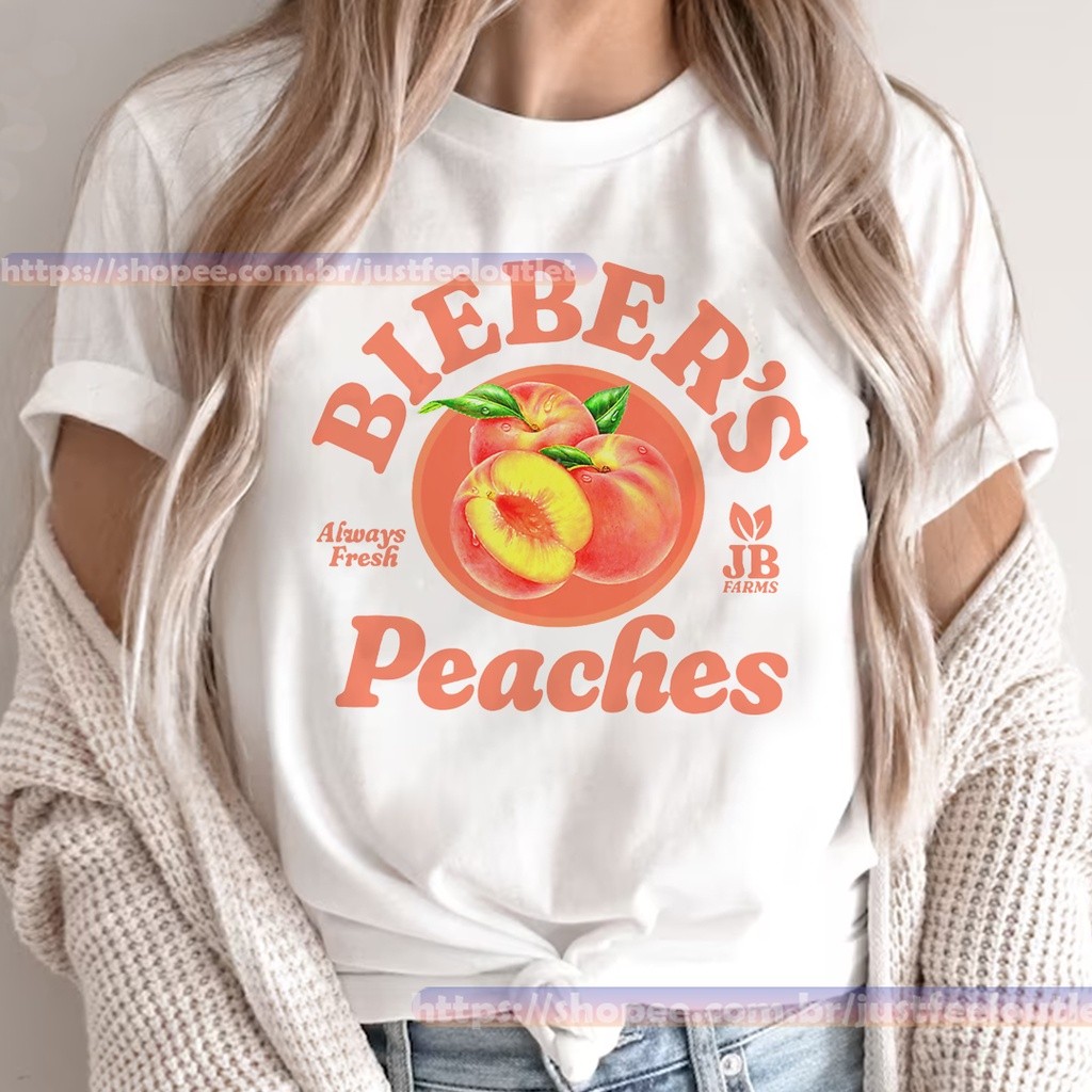 unissex Camiseta T-shirt Unissex Algodão Bieber's Peaches Justin Bieber