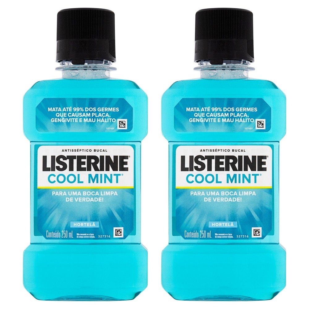 Kit 2 und Antisséptico Bucal Listerine Cool Mint 250ml