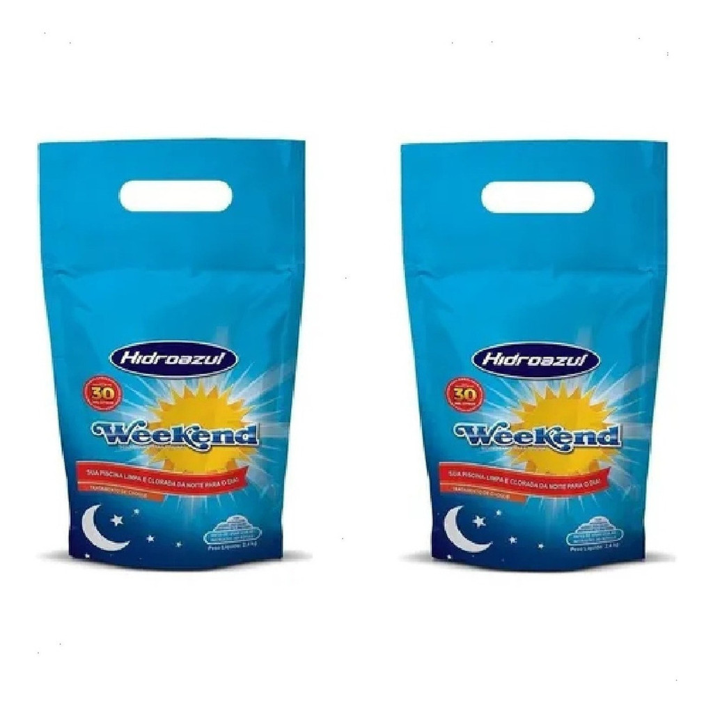 Kit 2 Weekend 4 Kg. Produto Para Piscinas Verdes - Hidroazul em Oferta na Shopee