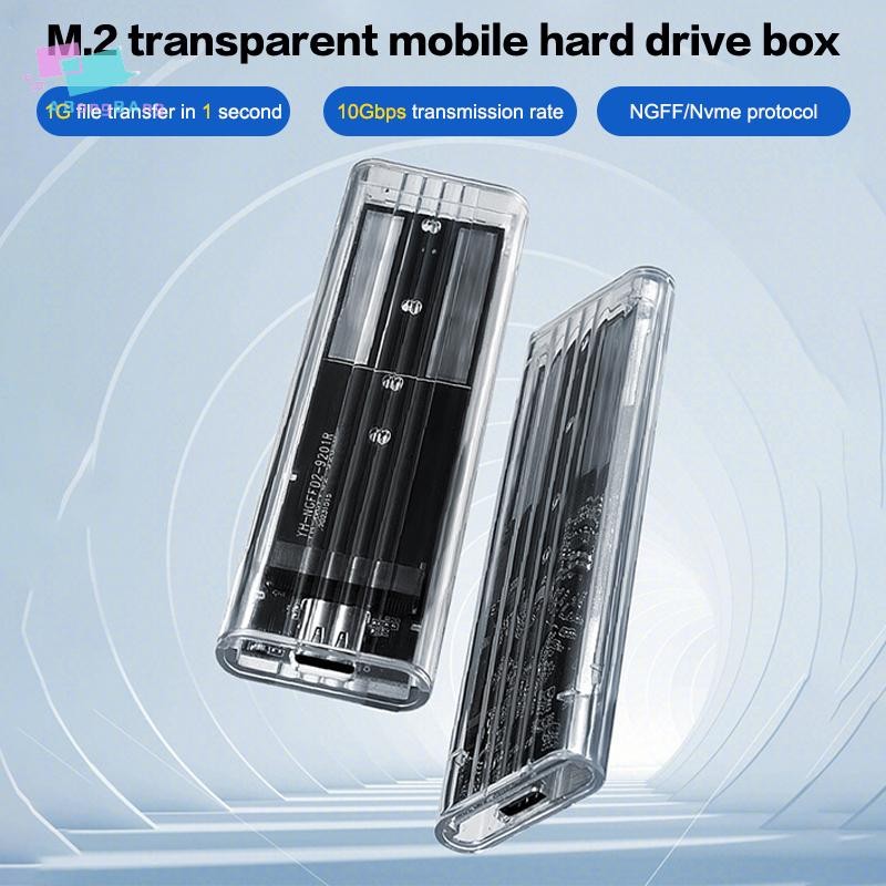 Abongbanghn M . 2 NVME PCIe NGFF SATA Protocolo Caso Claro USB Tipo C 10Gbps PCI-E Transparente Caixa De Disco Rígido Ex