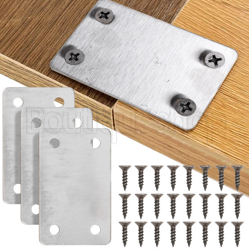 [Destaque] Placa De Fixação De Código De Aço Inoxidável-Rack De Suporte De Borda De Mesa-Perna De Cadeira-Canto De Junta