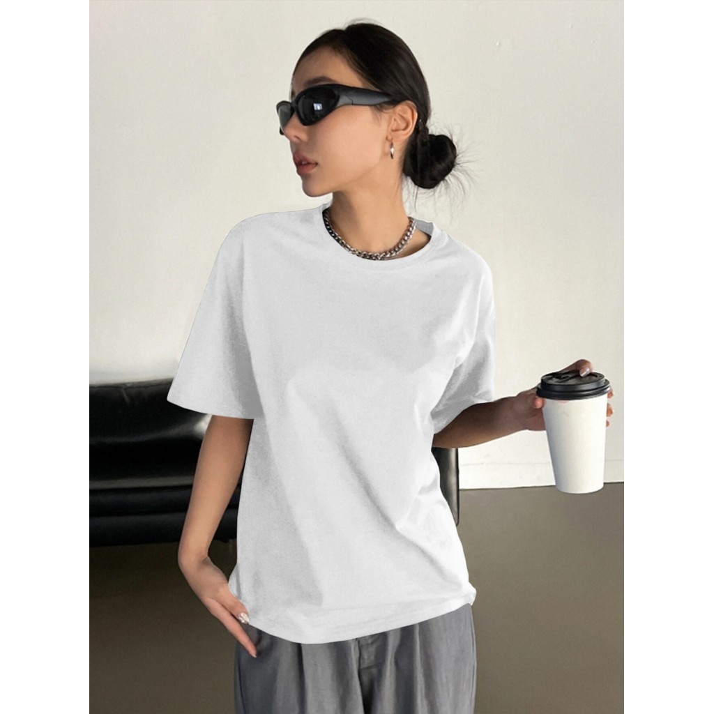 Camiseta Branca Larga Confortável Blusa Oversized Esportiva Unissex T Shirt Plus Size Streetwear