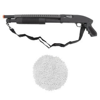 Kit Rifle Shotgun AirSoft M58B Spring 6mm Preta - Double Eagle + 2000 Esferas 0.12g em Oferta na Shopee