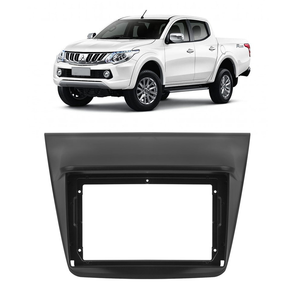 Moldura Painel Central Multimidia 9 Polegadas L200 Triton 2009 à 2016 Preta Expex Epx9mt001 Som