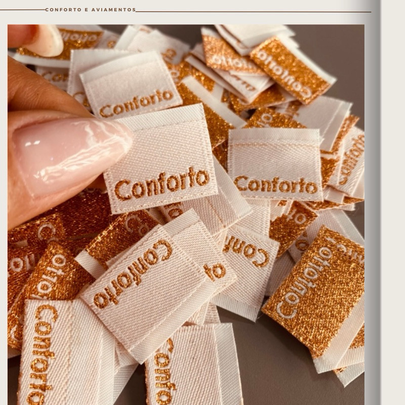 etiqueta conforto para calcinha e sutia 100 unidades
