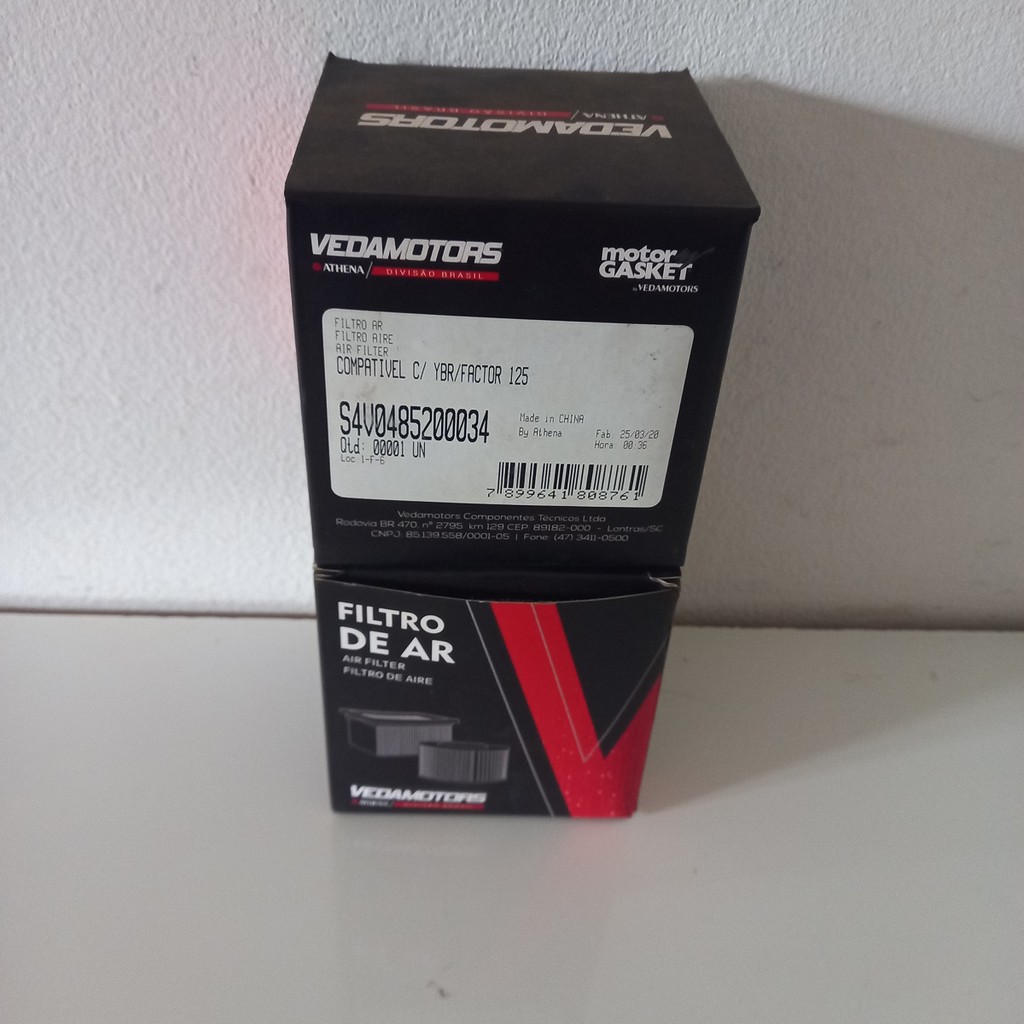 Filtro de Ar Vedamotors YBR 125 00-08, Factor 125 09-16 | Alta filtragem e proteção para o motor.