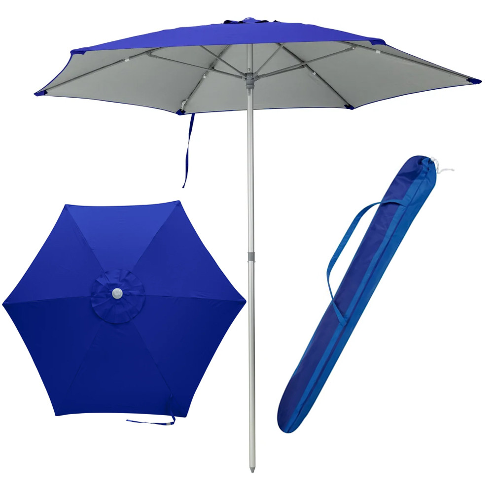 Guarda Sol Valência 2,4 Metros Tipo Ombrelone Poliéster UV50+ Para Praia Jardim Kala - Sports & Outdoors