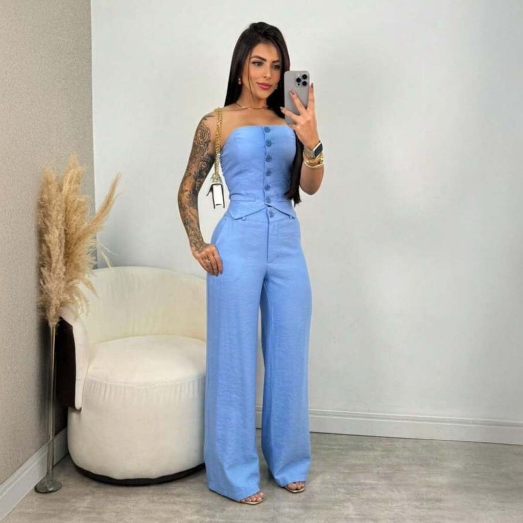 Conjunto Alfaiataria Social Tomara que Caia Moda Feminina