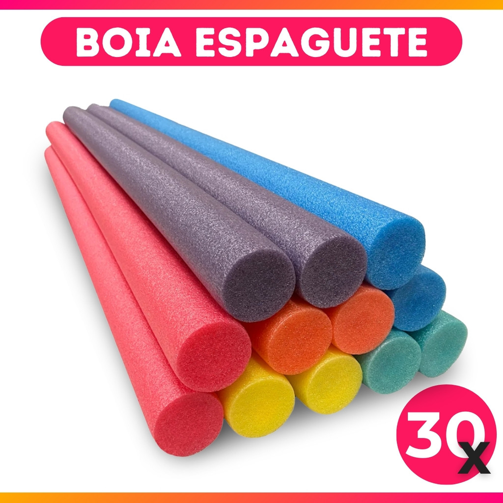 30 Unidades Boia Espaguete Macarrão Flutuador Sem Furo Piscina Natação em Oferta na Shopee