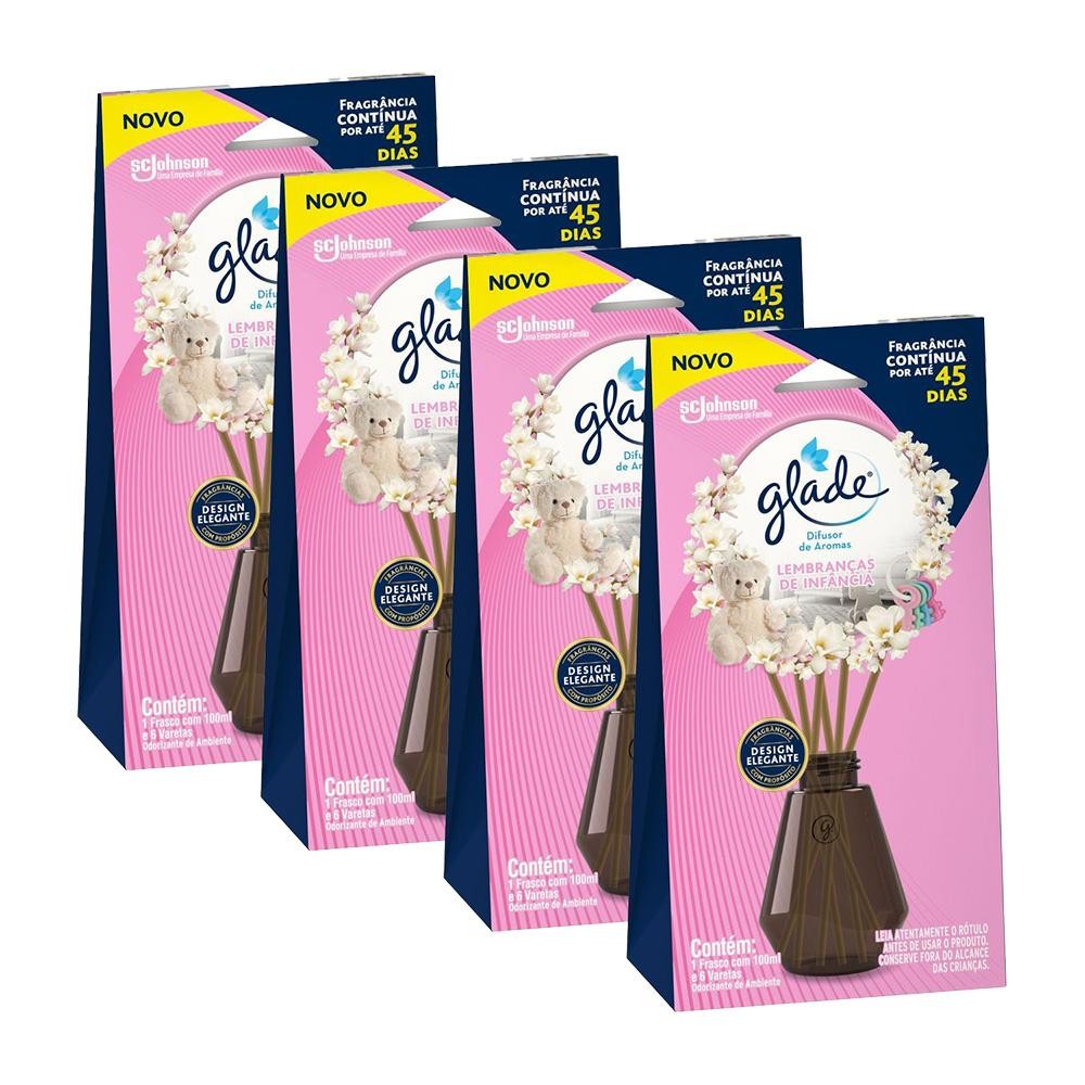 Kit 4 Difusor de Ambiente Glade Lembranças de Infância 100ml cada em Oferta na Shopee