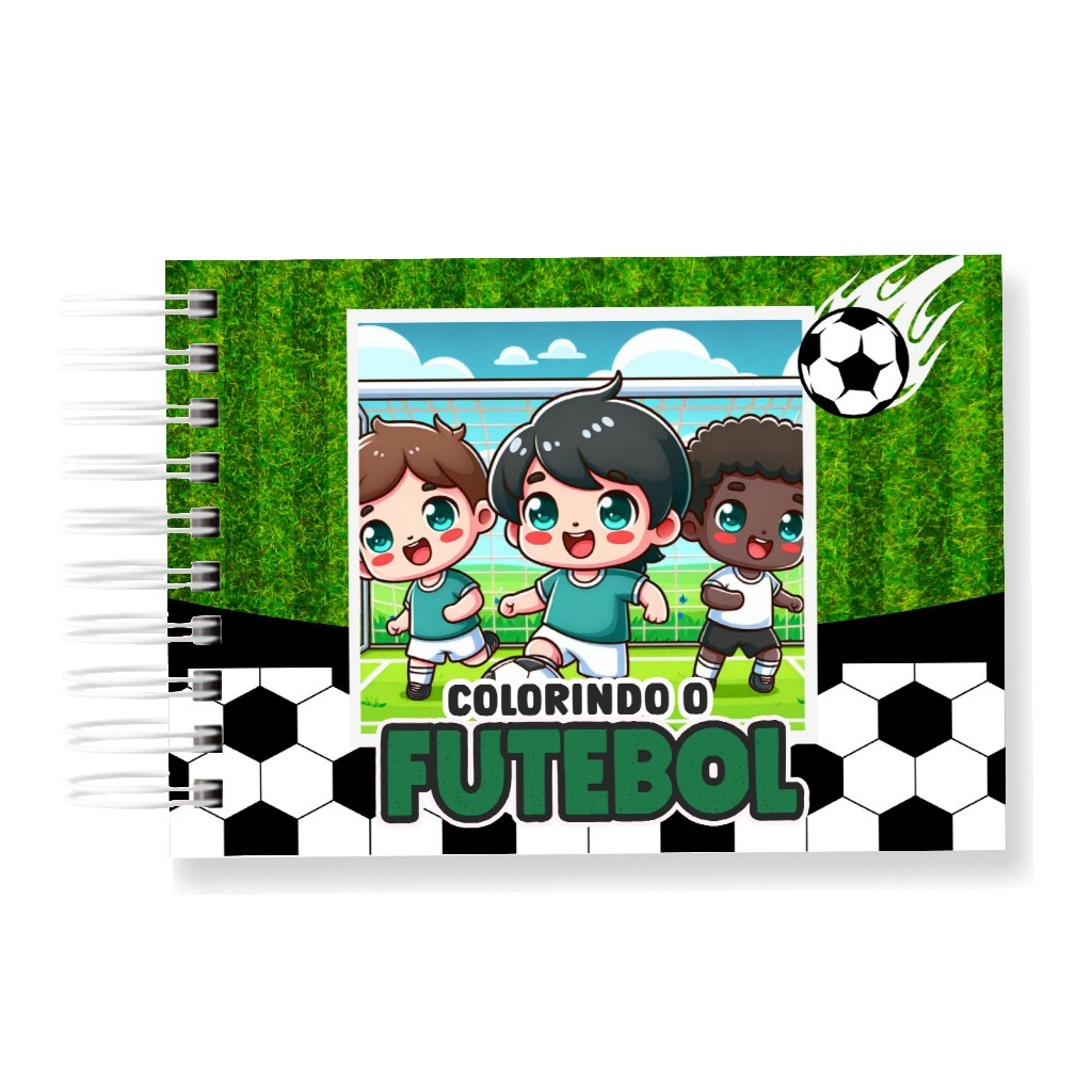 Livro de Colorir FUTEBOL  - 50 Folhas 120g, Capa Dura - A5, Acompanha acetato