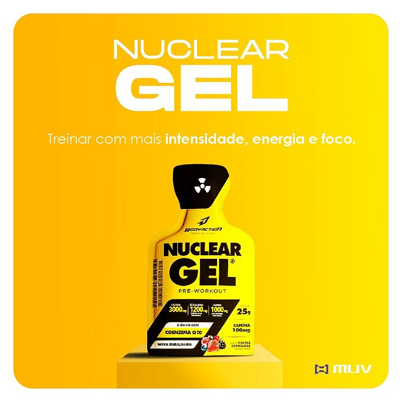 Nuclear Rush Gel Frutas Vermelhas Body Action - Cx 10 Sachês