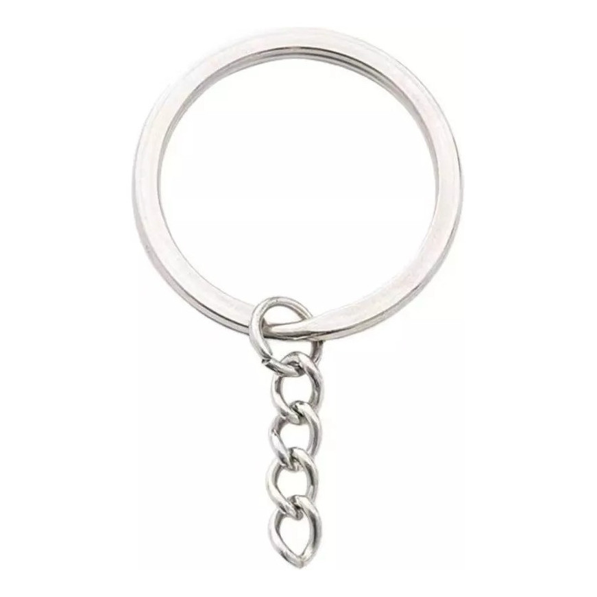 100-500 Pçs Argolas Para Chaveiro C/ Corrente -25mm Prata