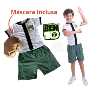 Fantasia Roupa Ben 10 Infantil Com Máscara Festa Aniversário Menino em Oferta na Shopee