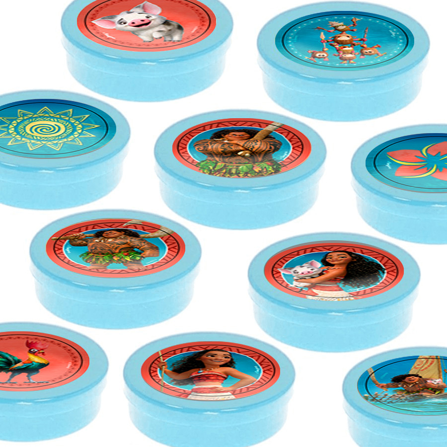 Latinha Lembrancinha Azul Claro - Festa Moana - 8 cm - 20 unidades - Rizzo em Oferta na Shopee