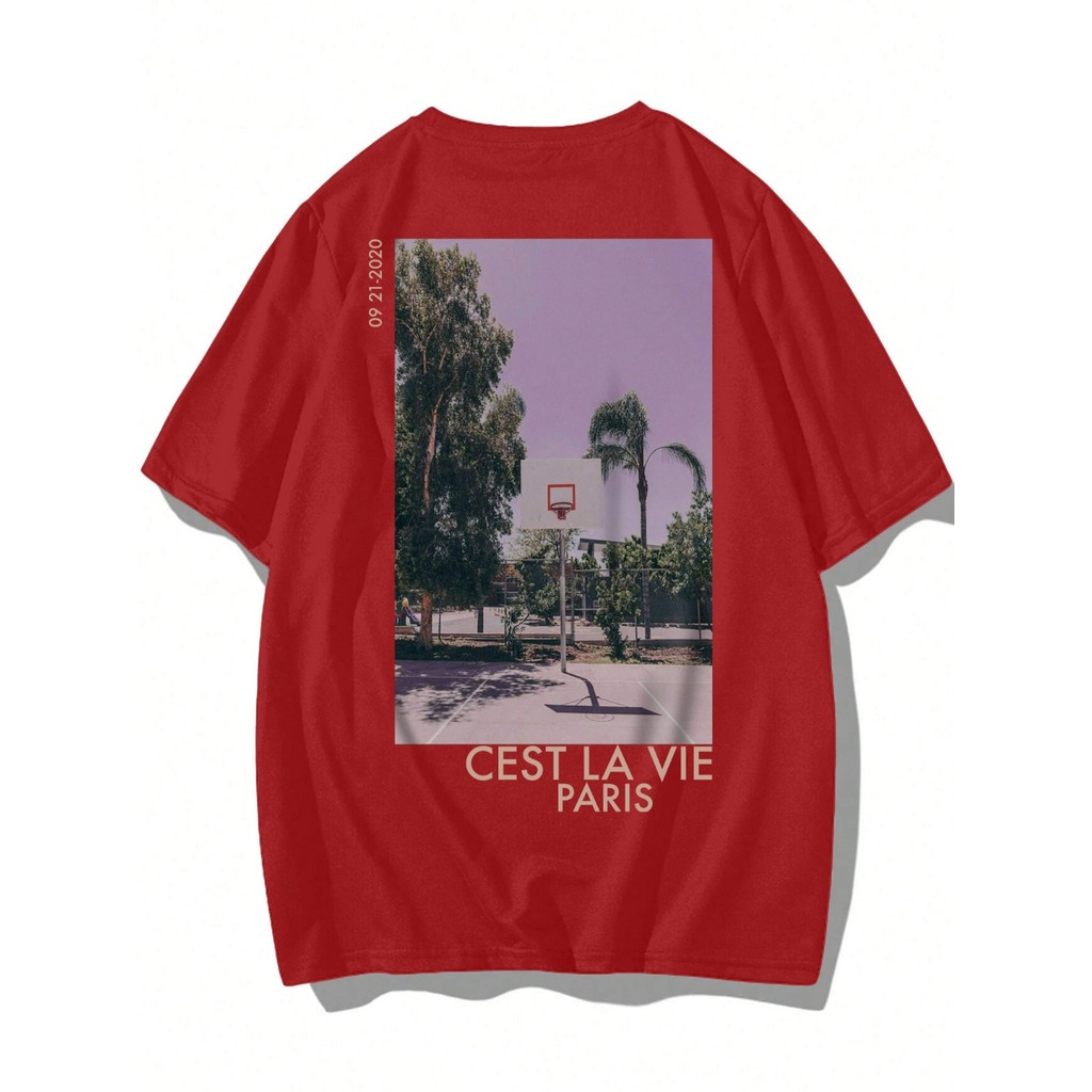 T Shirt Comfort Court Basketball C' est la Vie Paris Basquete Conforto Unissex Bordado Estampada