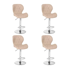 Conjunto 04 Banquetas Slim Material Ecológico Regulagem de Altura