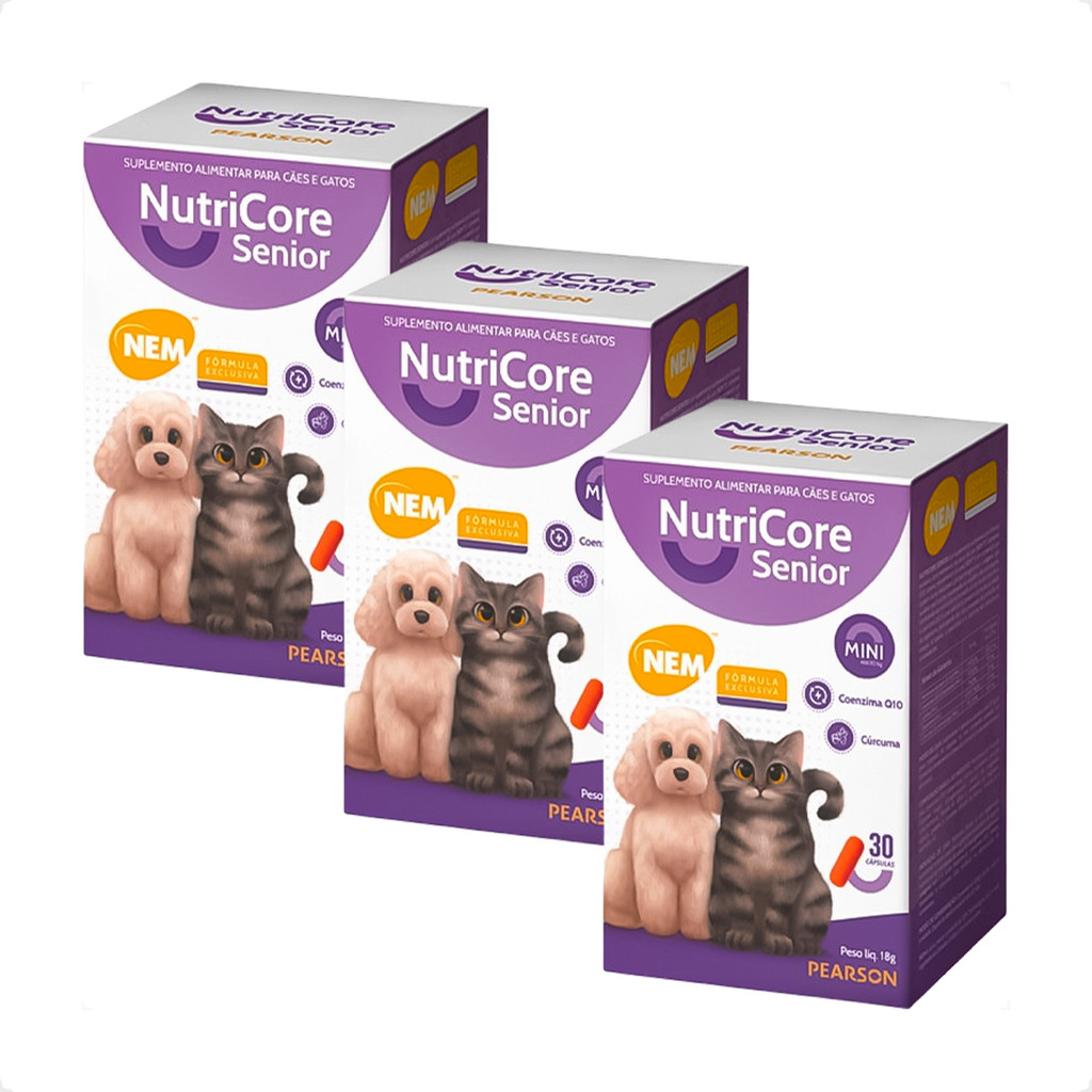 Kit 3 Suplemento Alimentar NutriCore Senior Mini - 30 Cápsulas