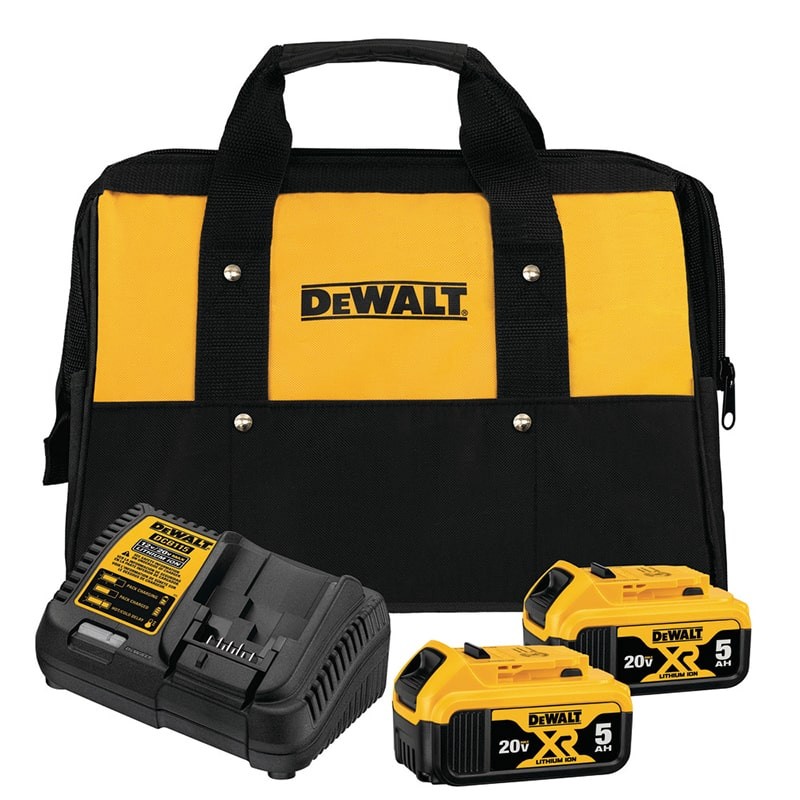 Carregador de Bateria com 2 Baterias 20V MAX XR 5Ah Dewalt DCB205C2K-BR (Bivolt) em Oferta na Shopee