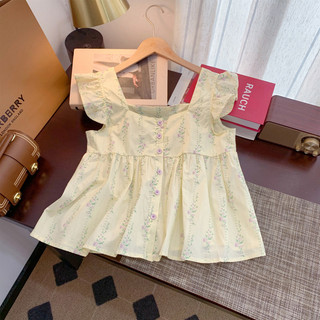 Lovito Blusa casual floral com babados para mulheres LNE62371 em Oferta na Shopee