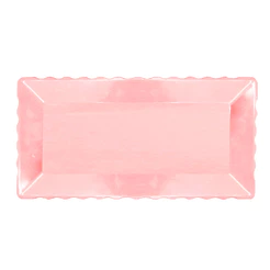 Bandeja Retangular Plástico Liso Rosa Bebe - 16x30cm - 1 Un - Rizzo