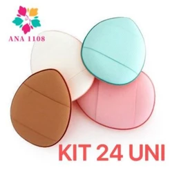 Kit com 24unidades Esponjinhas mini para Pó/apoio Maquiagem
