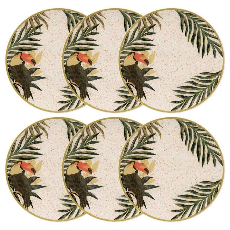 Jogo de 6 Pratos Rasos 26 cm Oxford Unni Tropicano em Oferta na Shopee
