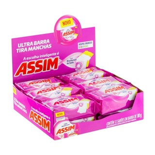 Tira Manchas Assim Roupas Brancas e Coloridas Barra 80g - Embalagem com 12 Unidades em Oferta na Shopee