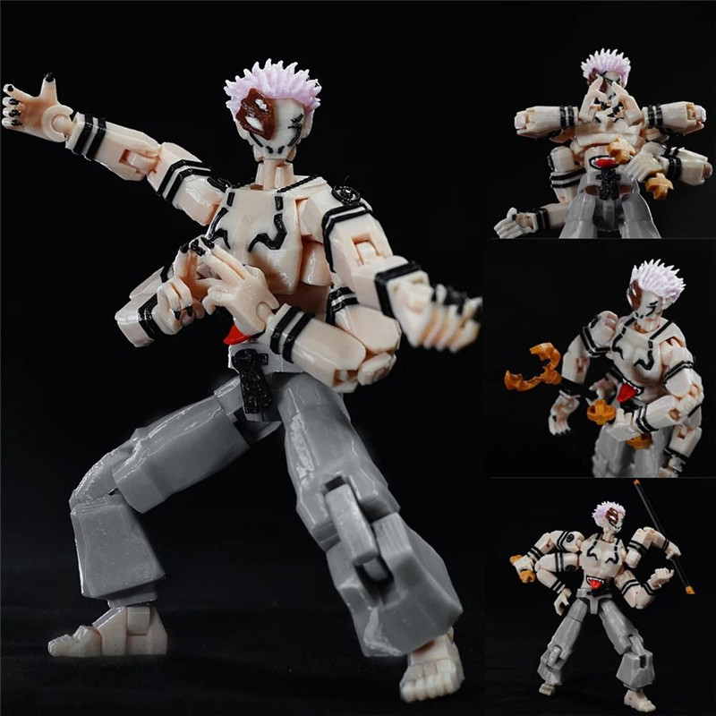 Figuras De Jujutsu Kaisen Impressas Em 3D Ryomen Heian Sukuna Rei Das Maldiçãos Multi-Articulada Shapeshift Brinquedos A