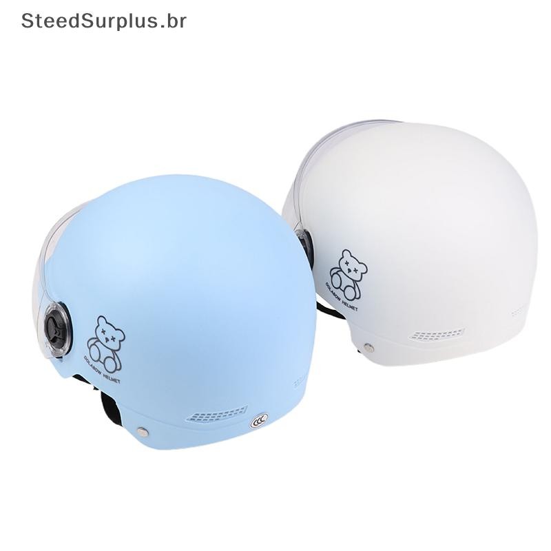 SS 1 Peça 3C Certificado Masculino E Feminino Adulto Desenho Animado Motocicleta Elétrica Meio Capacete Com Óculos De Se