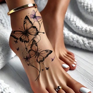 1Pc Elegante Legal Tatuagem Temporária Adesivo , Casal Colorido Falsa , Uso Único Design De Borboleta , À Prova Dwaterpr em Oferta na Shopee