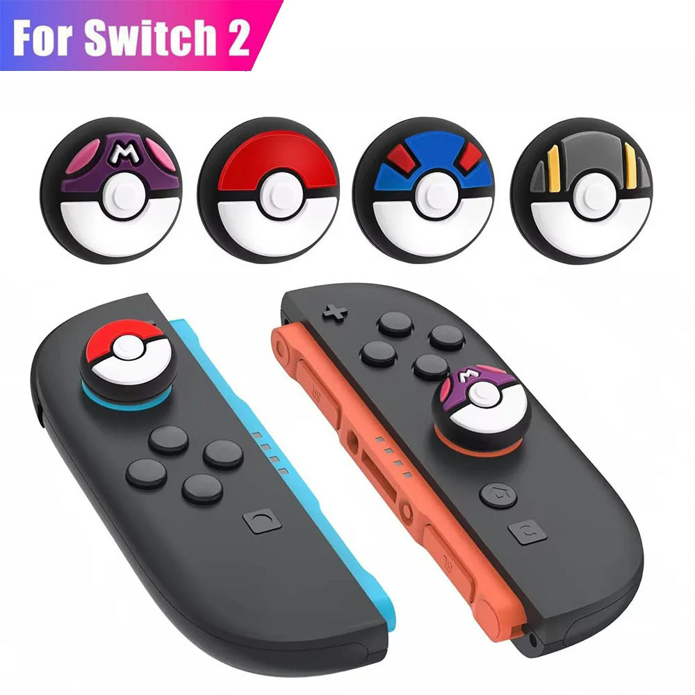 4pcs Pokémon Scarlet E Violet Silicone Analógico Thumb Grip Caps Para Nintendo Switch 2 JoyCon Joystick Capa Protetora C