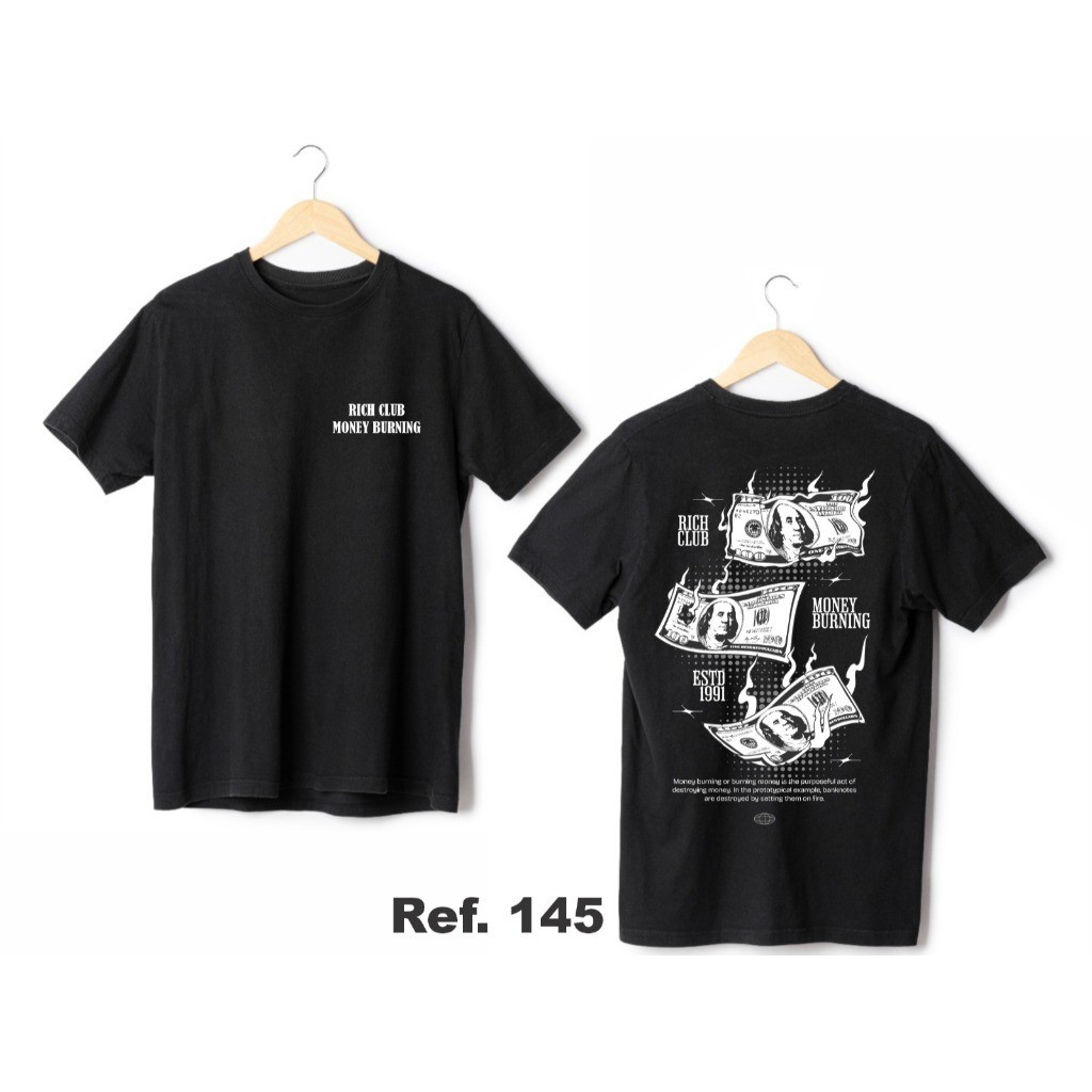 Camiseta Camisa em Algodão Streetwear Money Club Clube Dinheiro Dolar Unissex Envio Rapido Street Style