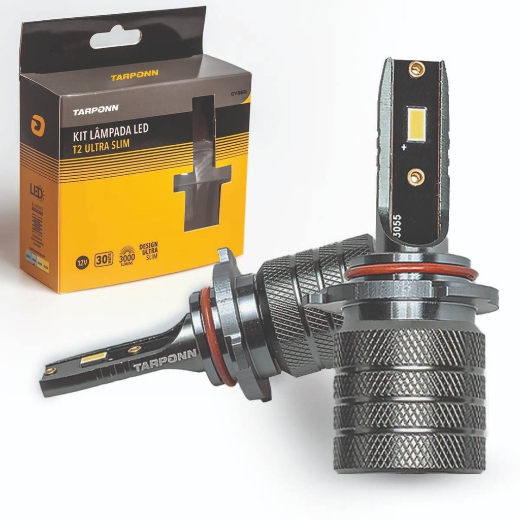 Kit Lampada Led T2 Ultra Slim 6000lm Hb3/hb4 6000k Tarponn
