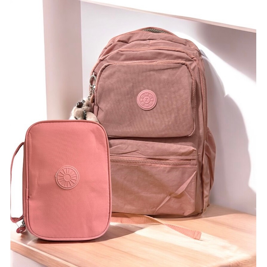 Mochila Escolar Grande Feminina Masculina + Estojo Box 100 pens Volta as Aulas em Oferta na Shopee