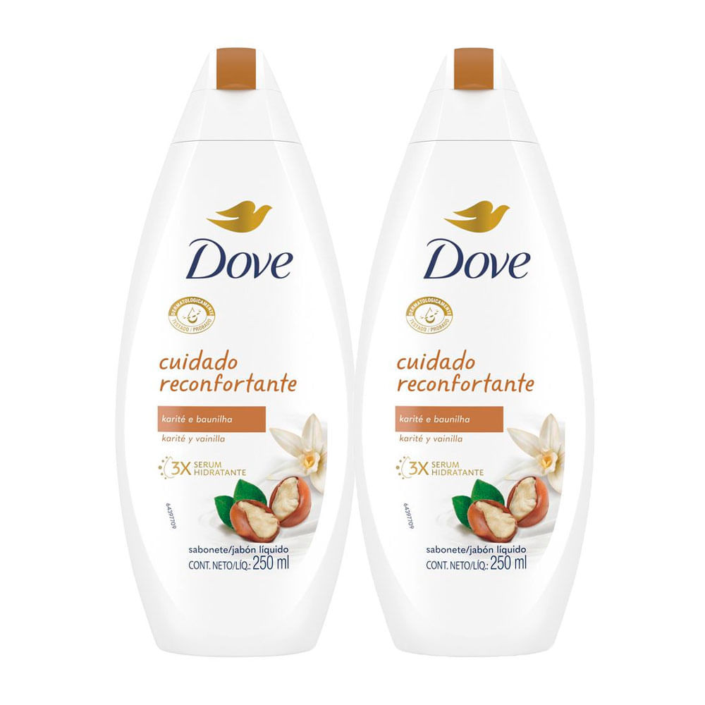 Kit 2 Sabonete Líquido Dove Karité e Baunilha 250ml - Beauty