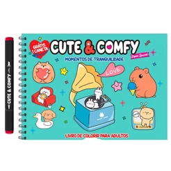 Livro de Colorir Adulto Cute & Comfy Super Special - Momentos de Tranquilidade - Acompanha 1 Caneta