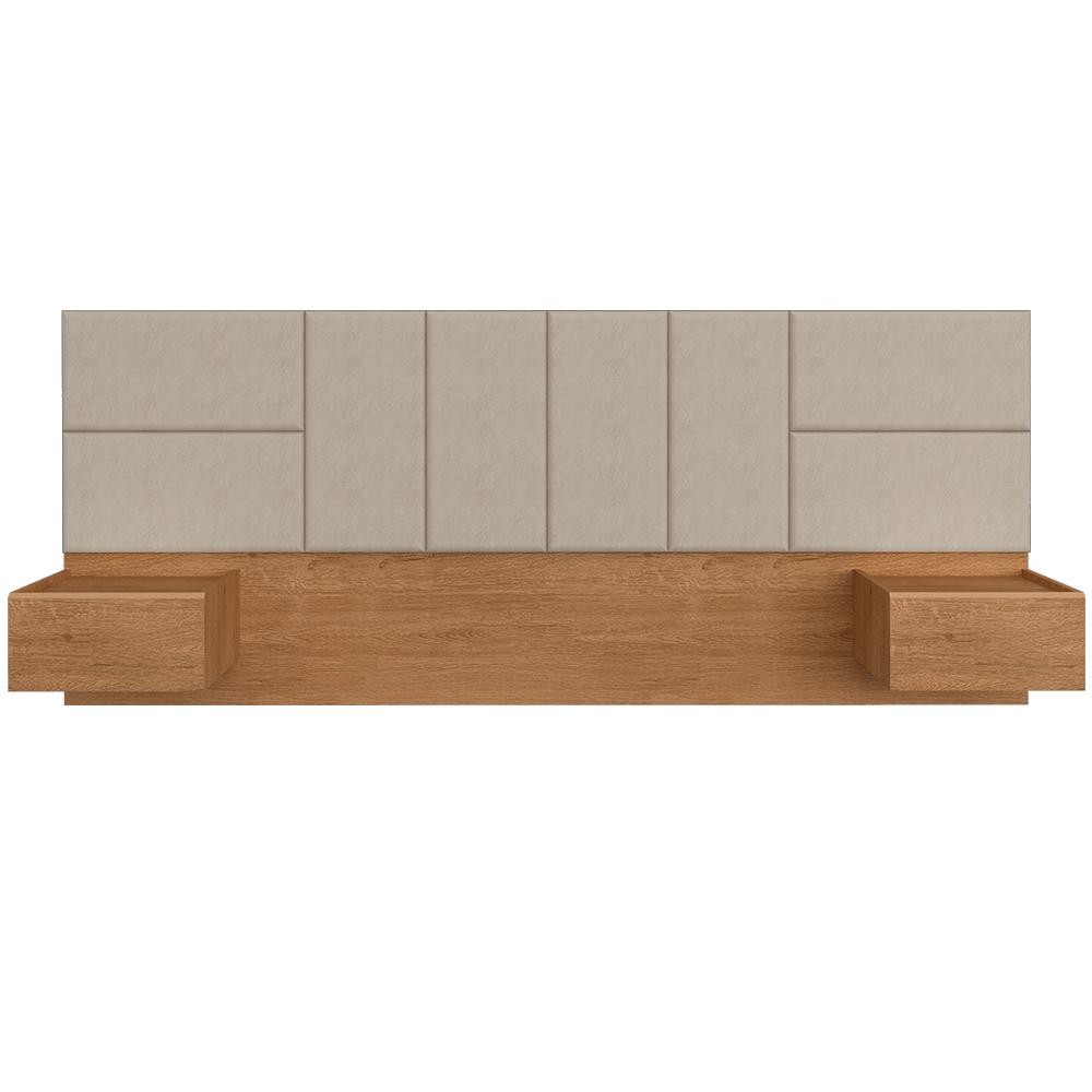 Cabeceira Suspensa Para Cama Casal Malibu Carv/bege -  M. Arapongas