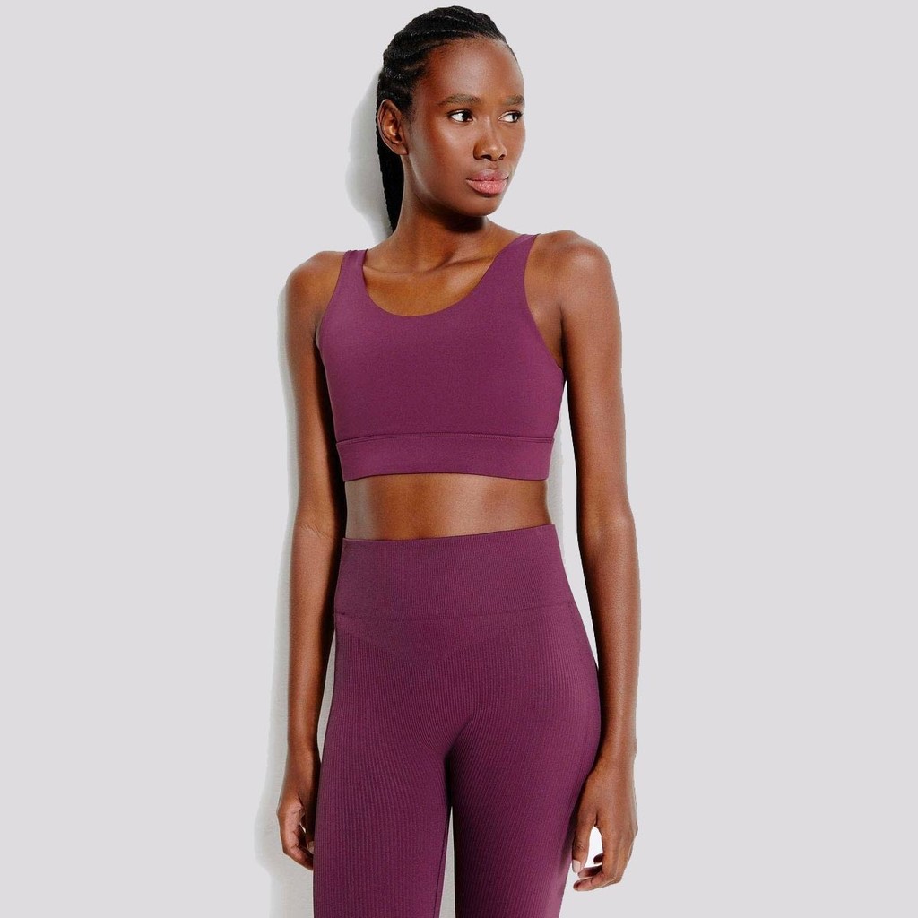 Calça Legging Hering Canelada Feminina Vinho - Sports & Outdoors