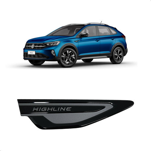 Emblema Black Piano Nivus Highline Para-lama Lado Direito