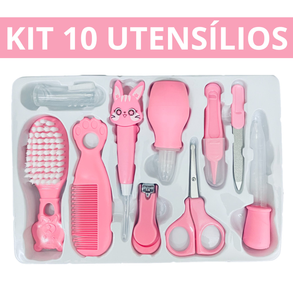 10 Pcs/Newborn Set Kit De Cuidados Com A Saúde Do Bebê Acessórios Cortador De Unhas Escova De Tesoura