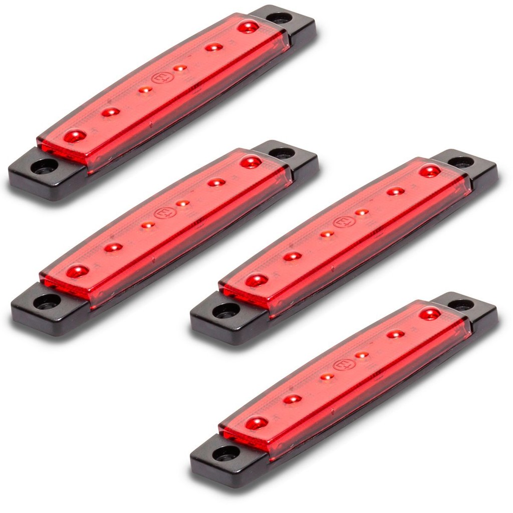 Kit 4 Sinalizador Lanterna Delimitadora Lateral 6 leds 12V 24V Alto Brilho Unive