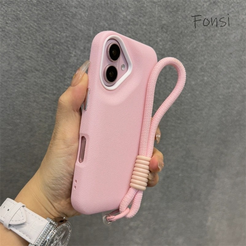 Com Alça De Luxo Couro Do Plutônio Macio À Prova De Choque Caso Para iPhone 16 Plus 13 12 11 Pro Max Telefone Protetor C