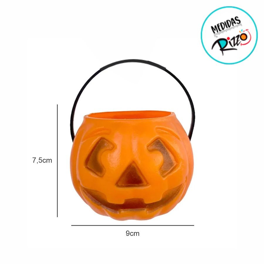 Cesta Abobora de Halloween Laranja Pequena - 9cm - 1 unidade - Rizzo · foto 2