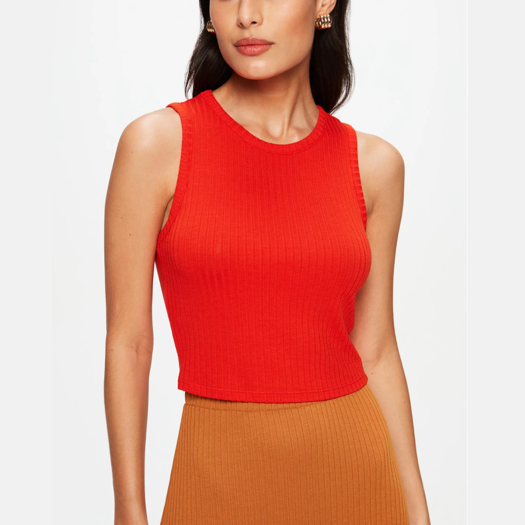 Blusa Cropped Regata Canelada - Blusinhas croppeds cores variadas